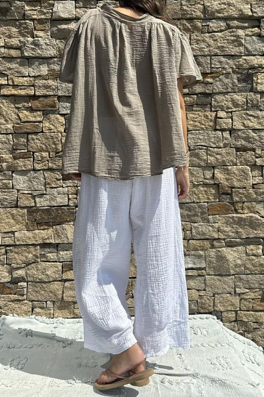 Asher Cap Sleeve Blouse Earth